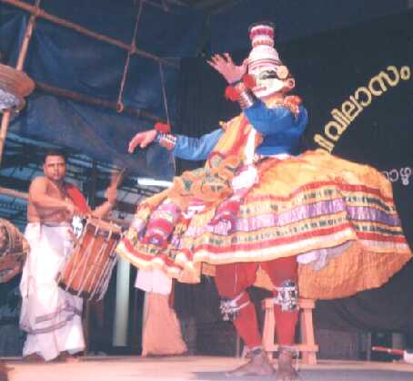 Kalamandalam Sreekanth Varma performing Chenda for Kathakali Rugmini Swayamvaram